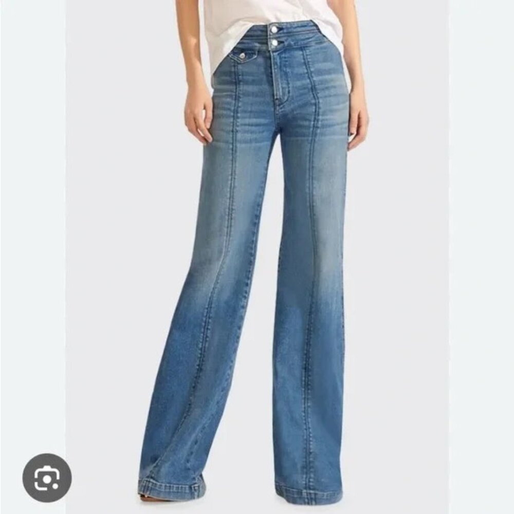 High-Rise Wide-Leg Women's Jeans in Blue